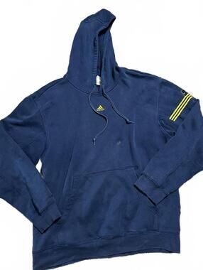 Adidas 2000s Navy Blue Streetwear Hoodie Size L